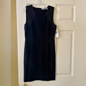 NWT THREE DOTS boutique Black Dress size Large shoulder trim